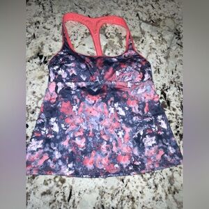 Nike Pink and Gray Swim Top